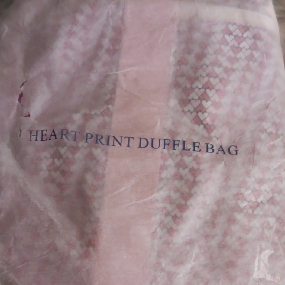 Avon Pink Heart Print Duffle Bag